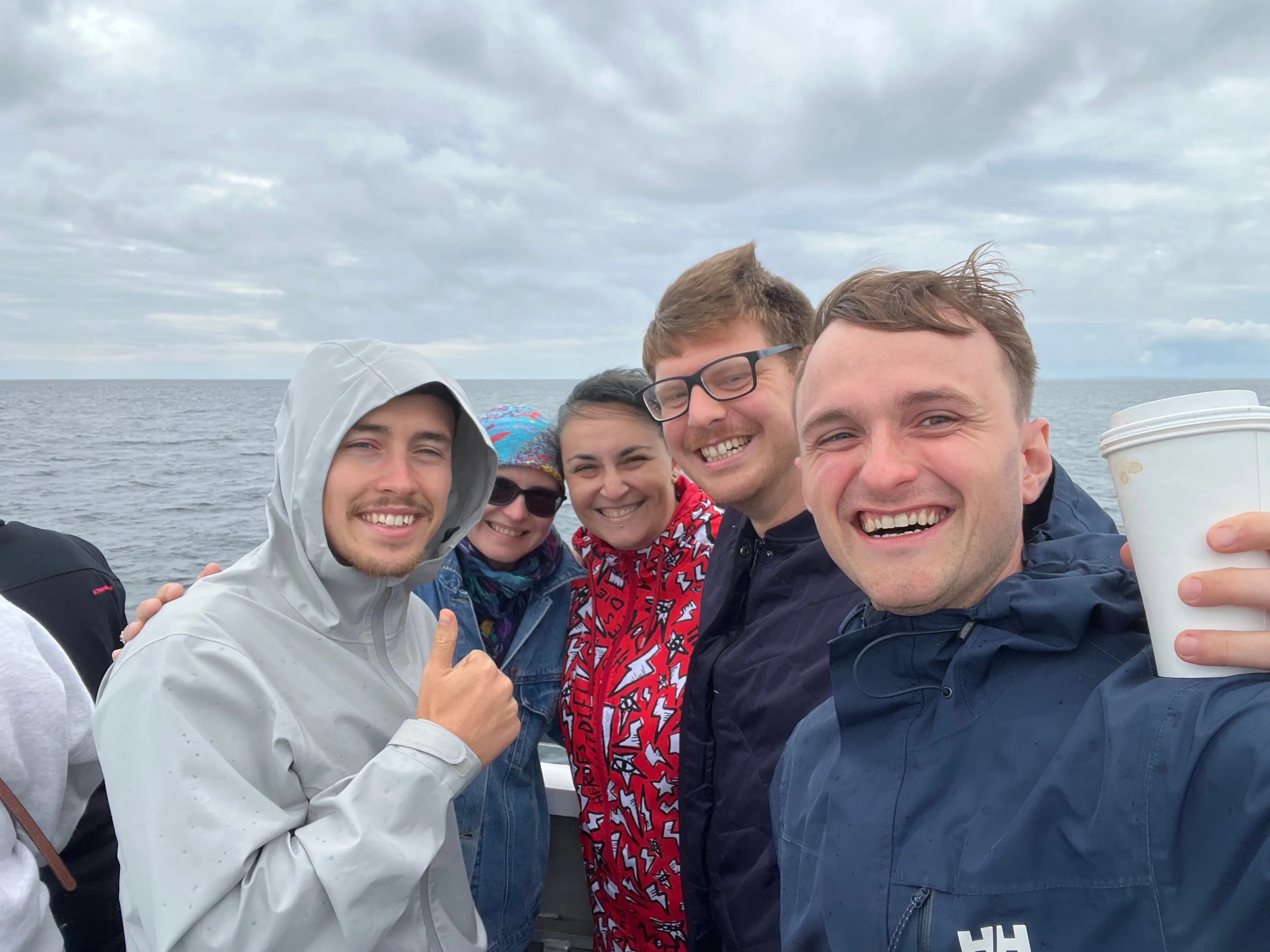 Left to right: Jimmy Elphick, Irina Zaman, Maria (Alkoreiel) Karavá, Jack Redley, Ollie McMillan